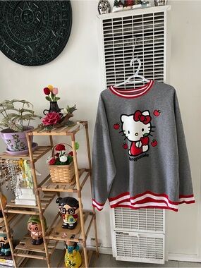 Aeropostale Gray Sweatshirt with Red Trim & Hello Kitty Graphic
